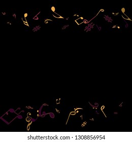 Musical Signs. Modern Background with Notes. Vector Element for Musical Poster, Banner, Advertising, Card. Minimalistic Simple Background.
