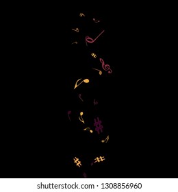 Musical Signs. Modern Background with Notes. Vector Element for Musical Poster, Banner, Advertising, Card. Minimalistic Simple Background.
