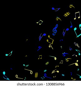 Musical Signs. Modern Background with Notes. Vector Element for Musical Poster, Banner, Advertising, Card. Minimalistic Simple Background.

