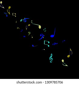 Musical Signs. Modern Background with Notes. Vector Element for Musical Poster, Banner, Advertising, Card. Minimalistic Simple Background.

