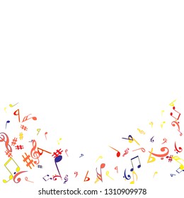 Musical Signs. Modern Background with Notes. Vector Element for Musical Poster, Banner, Advertising, Card. Minimalistic Simple Background.
