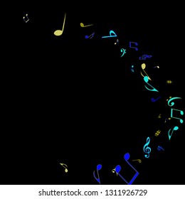 Musical Signs. Modern Background with Notes. Vector Element for Musical Poster, Banner, Advertising, Card. Minimalistic Simple Background.
