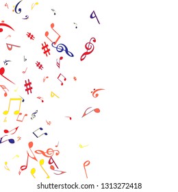 Musical Signs. Modern Background with Notes. Vector Element for Musical Poster, Banner, Advertising, Card. Minimalistic Simple Background.
