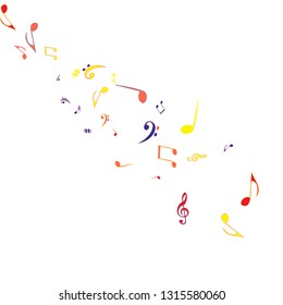 Musical Signs. Modern Background with Notes. Vector Element for Musical Poster, Banner, Advertising, Card. Minimalistic Simple Background.
