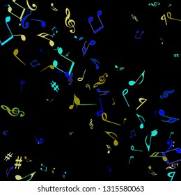 Musical Signs. Modern Background with Notes. Vector Element for Musical Poster, Banner, Advertising, Card. Minimalistic Simple Background.
