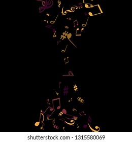 Musical Signs. Modern Background with Notes. Vector Element for Musical Poster, Banner, Advertising, Card. Minimalistic Simple Background.
