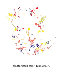 Musical Signs. Modern Background with Notes. Vector Element for Musical Poster, Banner, Advertising, Card. Minimalistic Simple Background.
