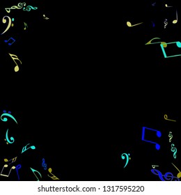Musical Signs. Modern Background with Notes. Vector Element for Musical Poster, Banner, Advertising, Card. Minimalistic Simple Background.
