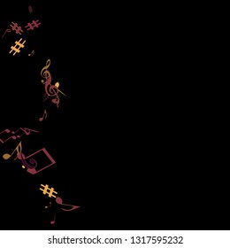 Musical Signs. Modern Background with Notes. Vector Element for Musical Poster, Banner, Advertising, Card. Minimalistic Simple Background.
