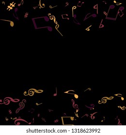 Musical Signs. Modern Background with Notes. Vector Element for Musical Poster, Banner, Advertising, Card. Minimalistic Simple Background.
