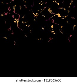Musical Signs. Modern Background with Notes. Vector Element for Musical Poster, Banner, Advertising, Card. Minimalistic Simple Background.
