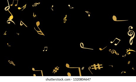Musical Signs. Modern Background with Notes. Vector Element for Musical Poster, Banner, Advertising, Card. Minimalistic Simple Background.
