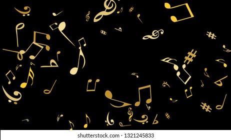 Musical Signs. Modern Background with Notes. Vector Element for Musical Poster, Banner, Advertising, Card. Minimalistic Simple Background.

