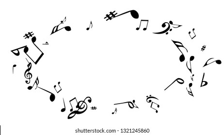 Musical Signs. Modern Background with Notes. Vector Element for Musical Poster, Banner, Advertising, Card. Minimalistic Simple Background.

