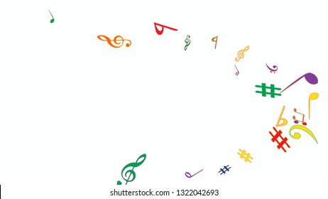 Musical Signs. Modern Background with Notes. Vector Element for Musical Poster, Banner, Advertising, Card. Minimalistic Simple Background.
