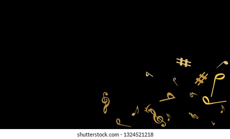 Musical Signs. Modern Background with Notes. Vector Element for Musical Poster, Banner, Advertising, Card. Minimalistic Simple Background.
