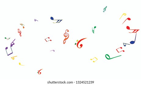Musical Signs. Modern Background with Notes. Vector Element for Musical Poster, Banner, Advertising, Card. Minimalistic Simple Background.
