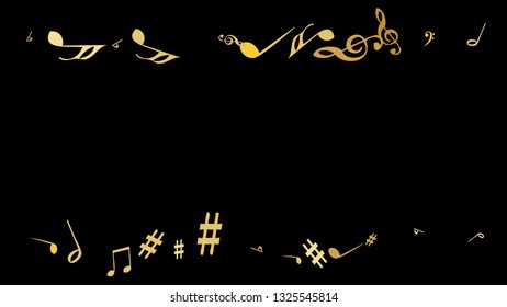 Musical Signs. Modern Background with Notes. Vector Element for Musical Poster, Banner, Advertising, Card. Minimalistic Simple Background.
