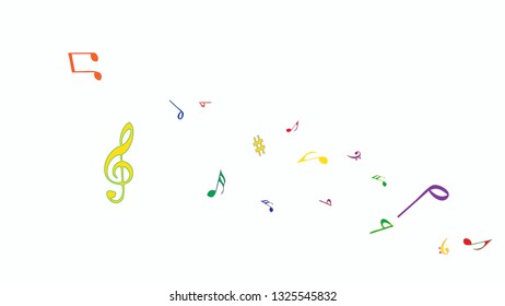 Musical Signs. Modern Background with Notes. Vector Element for Musical Poster, Banner, Advertising, Card. Minimalistic Simple Background.
