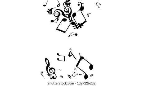 Musical Signs. Modern Background with Notes. Vector Element for Musical Poster, Banner, Advertising, Card. Minimalistic Simple Background.
