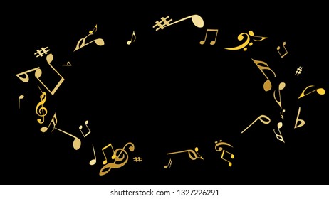 Musical Signs. Modern Background with Notes. Vector Element for Musical Poster, Banner, Advertising, Card. Minimalistic Simple Background.
