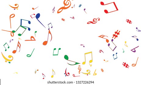 Musical Signs. Modern Background with Notes. Vector Element for Musical Poster, Banner, Advertising, Card. Minimalistic Simple Background.

