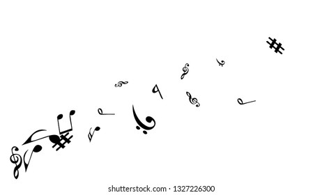 Musical Signs. Modern Background with Notes. Vector Element for Musical Poster, Banner, Advertising, Card. Minimalistic Simple Background.
