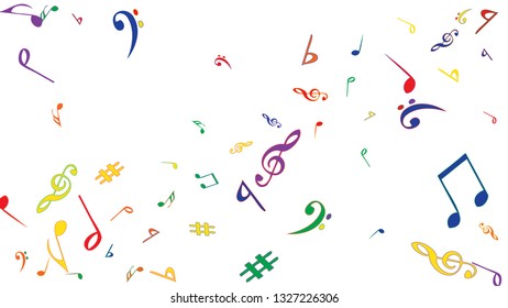 Musical Signs. Modern Background with Notes. Vector Element for Musical Poster, Banner, Advertising, Card. Minimalistic Simple Background.
