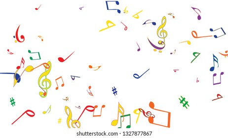 Musical Signs. Modern Background with Notes. Vector Element for Musical Poster, Banner, Advertising, Card. Minimalistic Simple Background.
