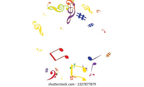 Musical Signs. Modern Background with Notes. Vector Element for Musical Poster, Banner, Advertising, Card. Minimalistic Simple Background.

