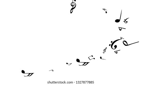 Musical Signs. Modern Background with Notes. Vector Element for Musical Poster, Banner, Advertising, Card. Minimalistic Simple Background.
