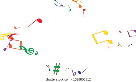 Musical Signs. Modern Background with Notes. Vector Element for Musical Poster, Banner, Advertising, Card. Minimalistic Simple Background.
