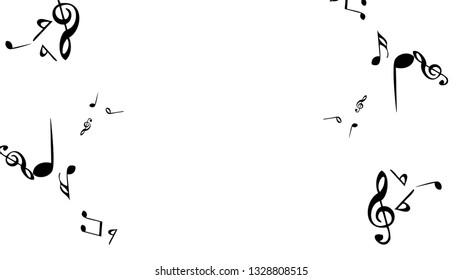 Musical Signs. Modern Background with Notes. Vector Element for Musical Poster, Banner, Advertising, Card. Minimalistic Simple Background.
