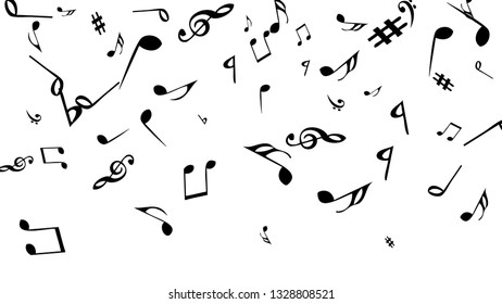 Musical Signs. Modern Background with Notes. Vector Element for Musical Poster, Banner, Advertising, Card. Minimalistic Simple Background.
