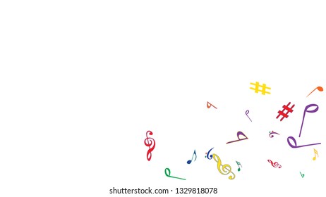 Musical Signs. Modern Background with Notes. Vector Element for Musical Poster, Banner, Advertising, Card. Minimalistic Simple Background.

