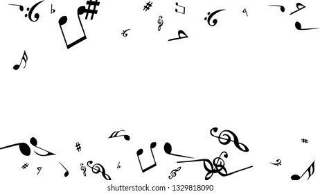 Musical Signs. Modern Background with Notes. Vector Element for Musical Poster, Banner, Advertising, Card. Minimalistic Simple Background.
