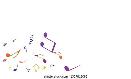 Musical Signs. Modern Background with Notes. Vector Element for Musical Poster, Banner, Advertising, Card. Minimalistic Simple Background.
