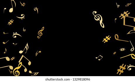 Musical Signs. Modern Background with Notes. Vector Element for Musical Poster, Banner, Advertising, Card. Minimalistic Simple Background.
