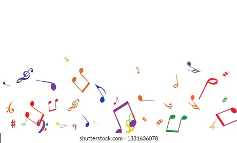 Musical Signs. Modern Background with Notes. Vector Element for Musical Poster, Banner, Advertising, Card. Minimalistic Simple Background.
