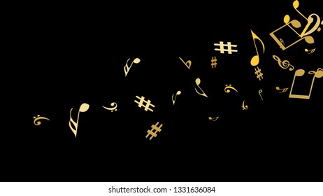 Musical Signs. Modern Background with Notes. Vector Element for Musical Poster, Banner, Advertising, Card. Minimalistic Simple Background.
