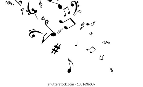 Musical Signs. Modern Background with Notes. Vector Element for Musical Poster, Banner, Advertising, Card. Minimalistic Simple Background.
