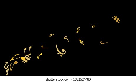 Musical Signs. Modern Background with Notes. Vector Element for Musical Poster, Banner, Advertising, Card. Minimalistic Simple Background.
