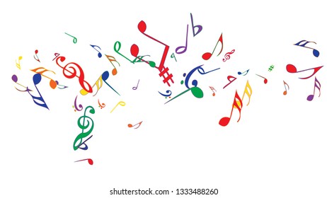 Musical Signs. Modern Background with Notes. Vector Element for Musical Poster, Banner, Advertising, Card. Minimalistic Simple Background.
