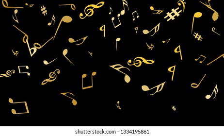 Musical Signs. Modern Background with Notes. Vector Element for Musical Poster, Banner, Advertising, Card. Minimalistic Simple Background.
