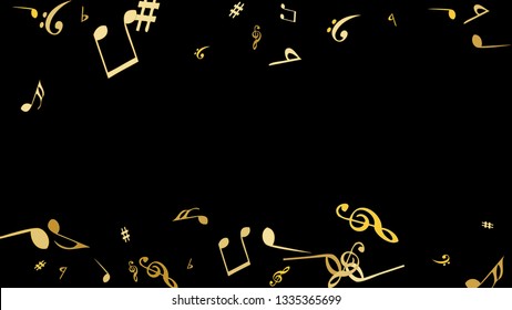 Musical Signs. Modern Background with Notes. Vector Element for Musical Poster, Banner, Advertising, Card. Minimalistic Simple Background.
