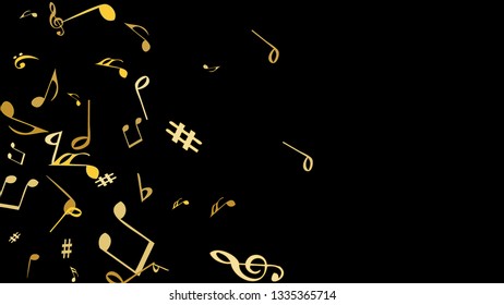 Musical Signs. Modern Background with Notes. Vector Element for Musical Poster, Banner, Advertising, Card. Minimalistic Simple Background.
