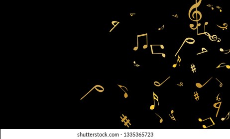 Musical Signs. Modern Background with Notes. Vector Element for Musical Poster, Banner, Advertising, Card. Minimalistic Simple Background.
