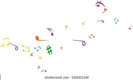 Musical Signs. Modern Background with Notes. Vector Element for Musical Poster, Banner, Advertising, Card. Minimalistic Simple Background.
