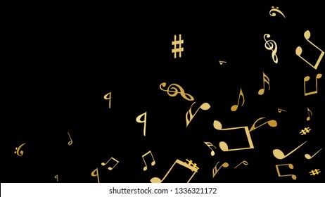 Musical Signs. Modern Background with Notes. Vector Element for Musical Poster, Banner, Advertising, Card. Minimalistic Simple Background.

