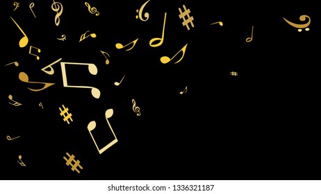 Musical Signs. Modern Background with Notes. Vector Element for Musical Poster, Banner, Advertising, Card. Minimalistic Simple Background.
